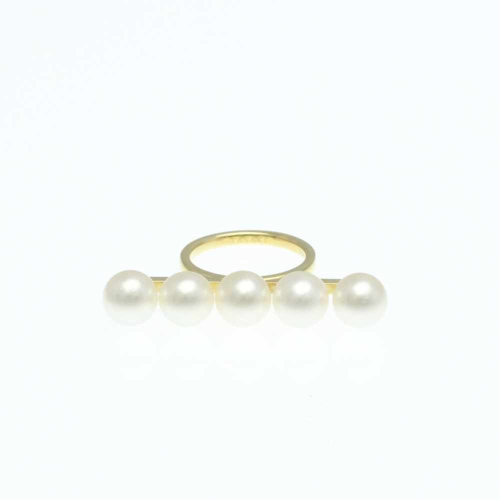 Tasaki Balance Signature Ring Yellow Gold (18K) Fashion Pearl Band Ring Gold